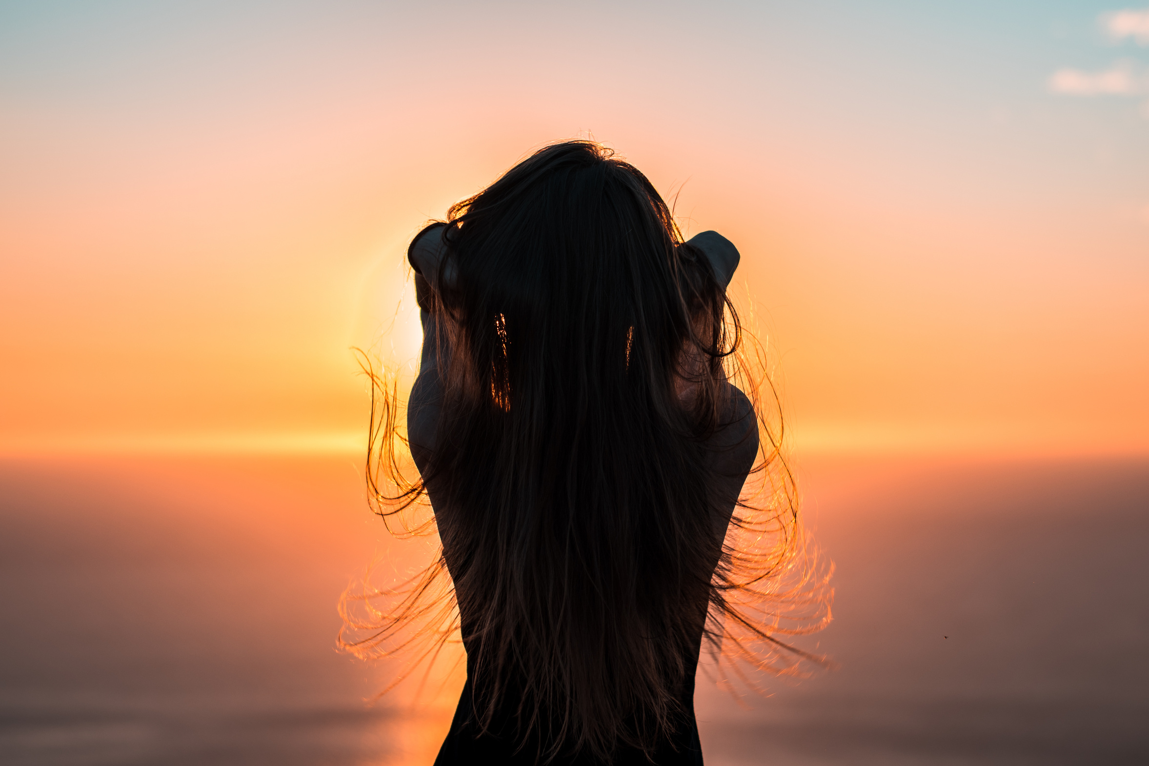 Back View Of A Woman With Long Hair